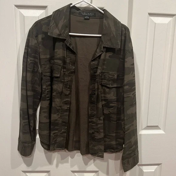 NWOT-Sanctuary Camouflage denim jacket - Picture 1 of 6